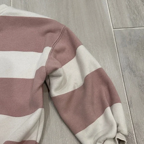 Zara 3T Minnie Mouse Striped Sweatshirt Pink and White - Picture 9 of 10